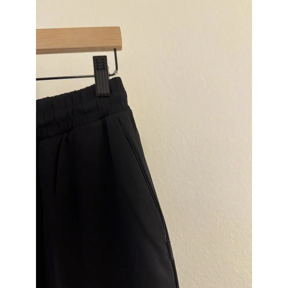 Spanx CarryOn Wide Leg Pants Womens S Petite Black Travel Drawstring 21545Q